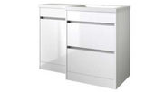 Kartell K-VIT City 1100mm L-Shaped Furniture Set Right Hand (Including Cistern) - White Gloss (FUR709CI-FUR730CI-FUR431NEW-ACC001N)