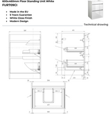 Kartell K-VIT City 1100mm L-Shaped Furniture Set Left Hand (Including Cistern) - White Gloss (FUR709CI-FUR730CI-FUR430NEW-ACC001N)