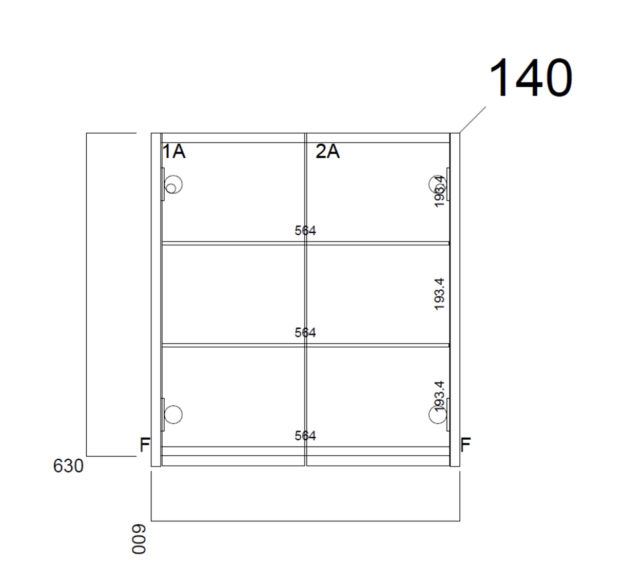Kartell K-VIT Purity 600mm Mirror Cabinet - Storm Grey Gloss (FUR114PU)