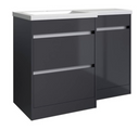 Kartell K-VIT City 1100mm L-Shaped Furniture Set, Left Hand - Storm Grey Gloss