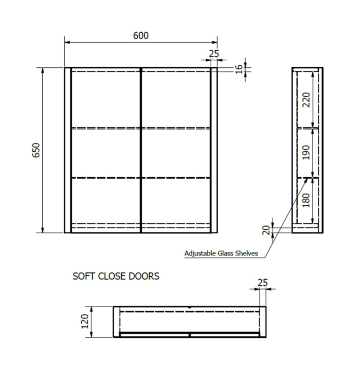 Kartell K-VIT Purity 600mm Mirror Cabinet- Silver Oak (PSO600MIR)
