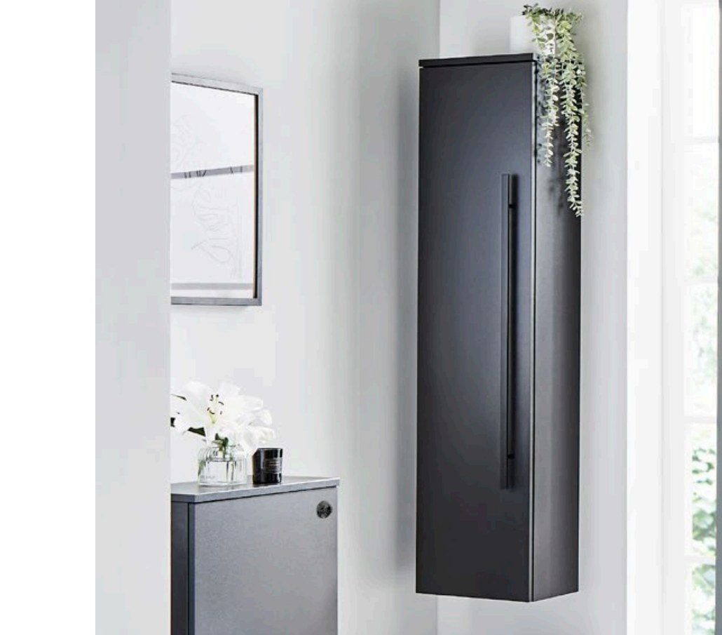 Kartell K-VIT Purity Wall Mounted Tall Unit-Matt Black (PMB1400SU)