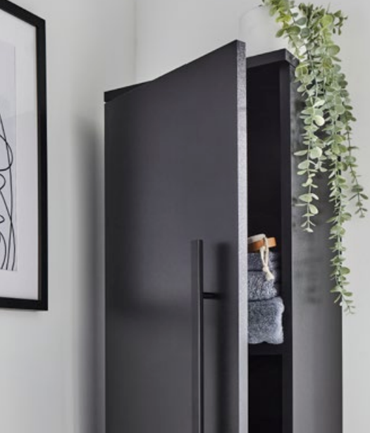 Kartell K-VIT Purity Wall Mounted Tall Unit-Matt Black (PMB1400SU)