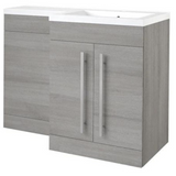 Kartell K-VIT Matrix 2 Door L Shaped Furniture Pack 1100mm Right Hand - Silver Oak (PS0600DO-PS0505MA-FUR431NEW-ACC001N)