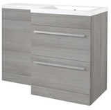 Kartell K-VIT Matrix 2 Drawer L-Shaped Furniture Pack 1100mm Right Hand - Silver Oak (PS0600DR-PS0505MA-FUR431NEW-ACC001N)