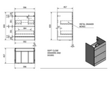 Kartell K-VIT Matrix 2 Drawer L-Shaped Furniture Pack 1100mm Left Hand - Matt Black - Includes Cistern (PMB600DR-PMB505MA-FUR430NEW-ACC001N)