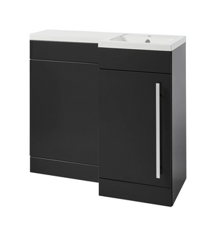 Kartell K-VIT Matrix 900mm L-Shaped Furniture Pack, Right Hand - Storm Grey Gloss