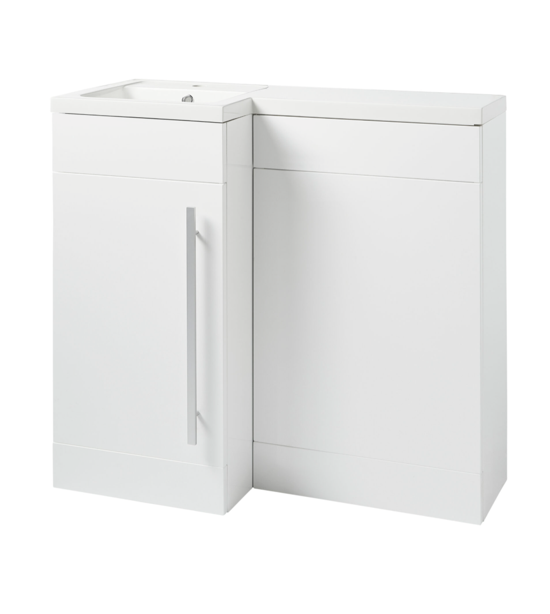 Kartell K-VIT Matrix Single Door L-Shaped Left Hand Furniture Pack 900mm - White Gloss- Includes Cistern (MAT900BU-W- MAT900WC-W-MAT900LH-ACC001N)