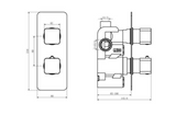 Kartell K-VIT Kolt Option 3 Thermostatic Concealed Shower with Fixed Overhead Drencher – Matt Black (SHO313KBL-SHO315KBL)