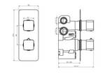 Kartell K-VIT Kolt Option 5 Thermostatic Concealed Shower with Diverter Adjustable Slide Rail Kit & Fixed Overhead Drencher - Chrome (SHO304KCP-SHO305KCP-SHO302KCP-SHO092OE)