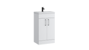 Kartell K-VIT Dove 500mm 2 door slimline unit with ceramic basin in matt white
