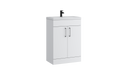Kartell K-VIT Dove 600mm 2 door slimline unit with ceramic basin in matt white