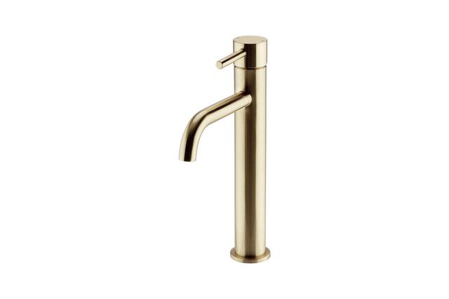 Kartell K-VIT Ottone Hi-Rise Mono Basin Mixer – Brushed Brass (TAP424OT)