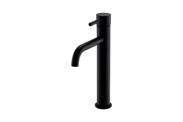Kartell K-VIT Nero Round Hi-Rise Mono Basin Mixer – Matt Black (TAP414NR)