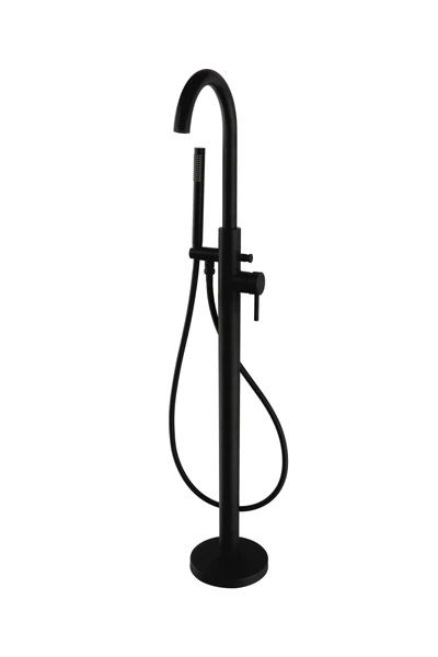 Kartell K-VIT Nero Round Freestanding Bath Shower Mixer – Matt Black (TAP413NR)