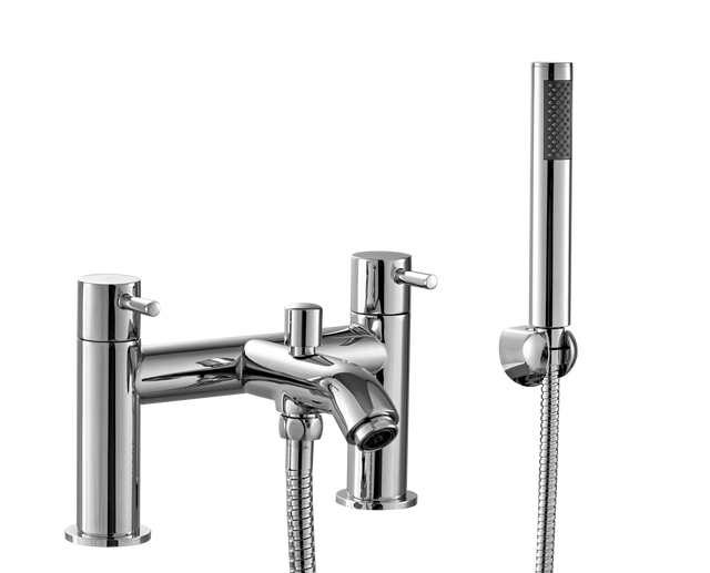 Kartell K-VIT Kore bath shower mixer in polished chrome with handset