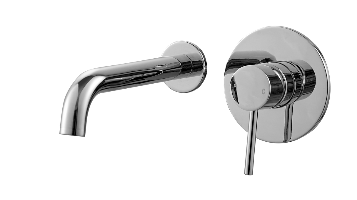 Kartell K-VIT Kore wall mounted basin mixer in polished chrome