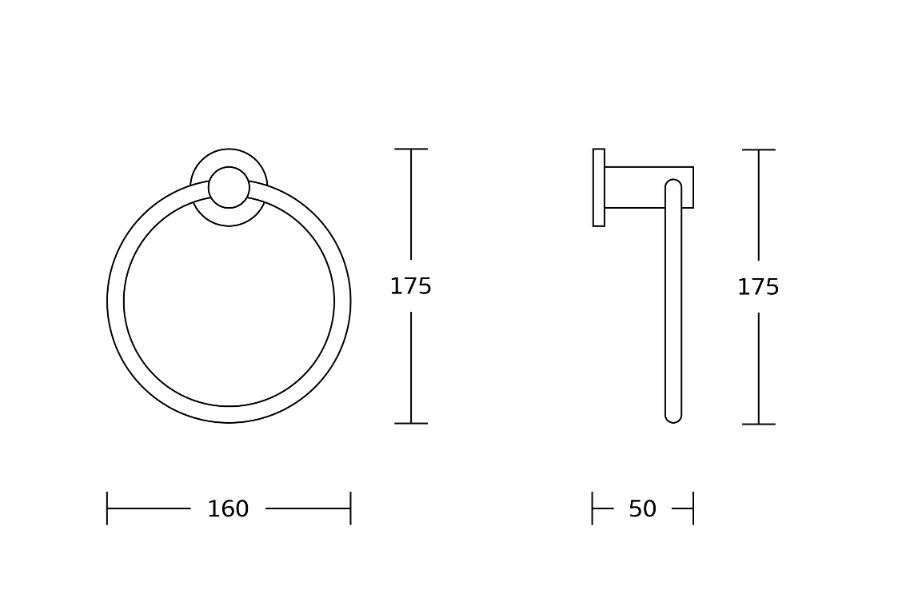 Kartell K-VIT Plan Towel Ring Chrome (ACC125)