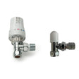 Kartell Twin Pack TRV & Lockshield Valve Style Angled White & Chrome
