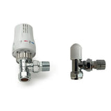 Kartell Twin Pack TRV & Lockshield Valve Style Angled White & Chrome