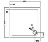 Nuie Slate Grey Slimline Square Shower Tray – 700mm, 760mm, 800 x 800mm, 900mm & 1000 x 1000mm, photo 5
