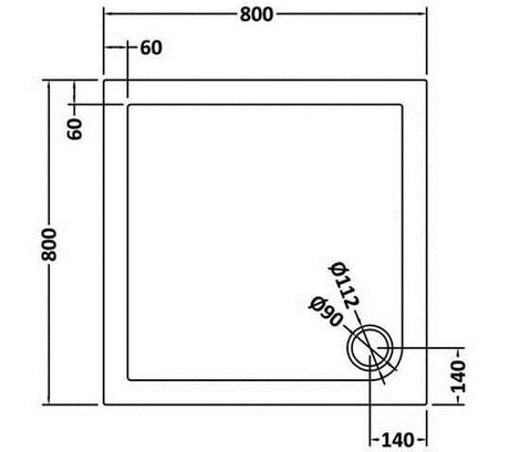 Nuie Slate Grey Slimline Square Shower Tray – 700mm, 760mm, 800 x 800mm, 900mm & 1000 x 1000mm, photo 5