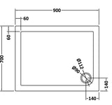 Nuie Slate Grey Slimline Rectangular Shower Tray, photo 3