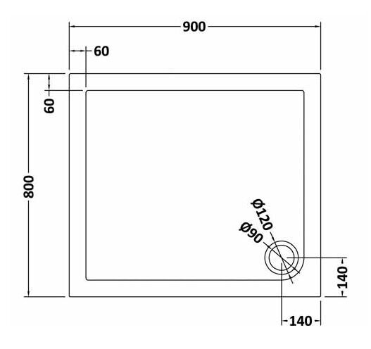 Nuie Slate Grey Slimline Rectangular Shower Tray, photo 5
