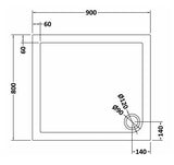Nuie Slate Grey Slimline Rectangular Shower Tray, photo 5