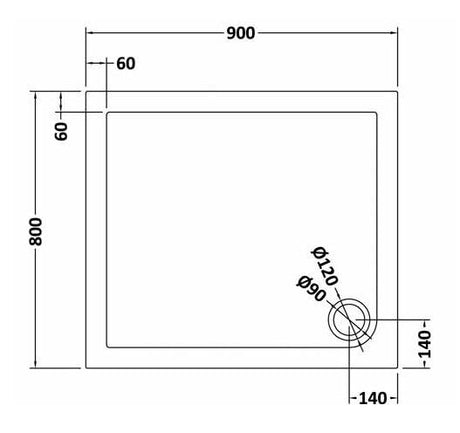 Nuie Slate Grey Slimline Rectangular Shower Tray, photo 5
