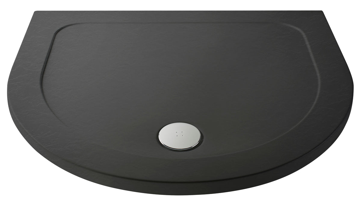 Nuie 1050 x 950mm Slate Gray Slimline D Shape Shower Tray – Grey Slate, photo 2