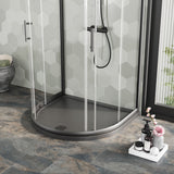 Nuie 1050 x 950mm Slate Gray Slimline D Shape Shower Tray – Grey Slate, photo 4