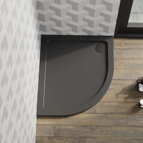 Nuie Slate Grey Slimline Offset Quadrant Shower Tray – 900 x 760mm, 900 x 800mm, 1000 x 800mm, 1000 x 900mm, 1200 x 800mm & 1200 x 900mm