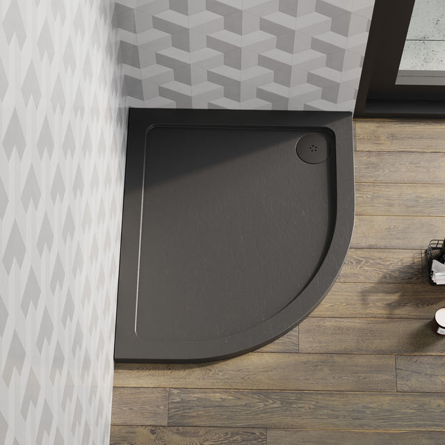 Nuie Slate Grey Slimline Offset Quadrant Shower Tray – 900 x 760mm, 900 x 800mm, 1000 x 800mm, 1000 x 900mm, 1200 x 800mm & 1200 x 900mm