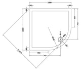 Nuie Slate Grey Slimline Quadrant Shower Tray – 700mm, 760mm, 800mm, 900mm & 1000mm, photo 7