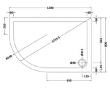 Nuie Slate Grey Slimline Offset Quadrant Shower Tray – 900 x 760mm, 900 x 800mm, 1000 x 800mm, 1000 x 900mm, 1200 x 800mm & 1200 x 900mm, photo 8