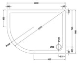 Nuie Slate Grey Slimline Offset Quadrant Shower Tray – 900 x 760mm, 900 x 800mm, 1000 x 800mm, 1000 x 900mm, 1200 x 800mm & 1200 x 900mm, photo 9