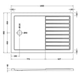 Nuie Slate Grey Slimline Rectangular Walk In Shower Tray – 1400 x 800mm, 1400 x 900mm & 1600 x 800mm, photo 4