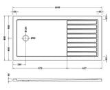 Nuie Slate Grey Slimline Rectangular Walk In Shower Tray – 1400 x 800mm, 1400 x 900mm & 1600 x 800mm, photo 5