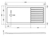 Nuie Slate Grey Slimline Rectangular Shower Tray – 1700 x 700mm & 1700 x 800mm, photo 4