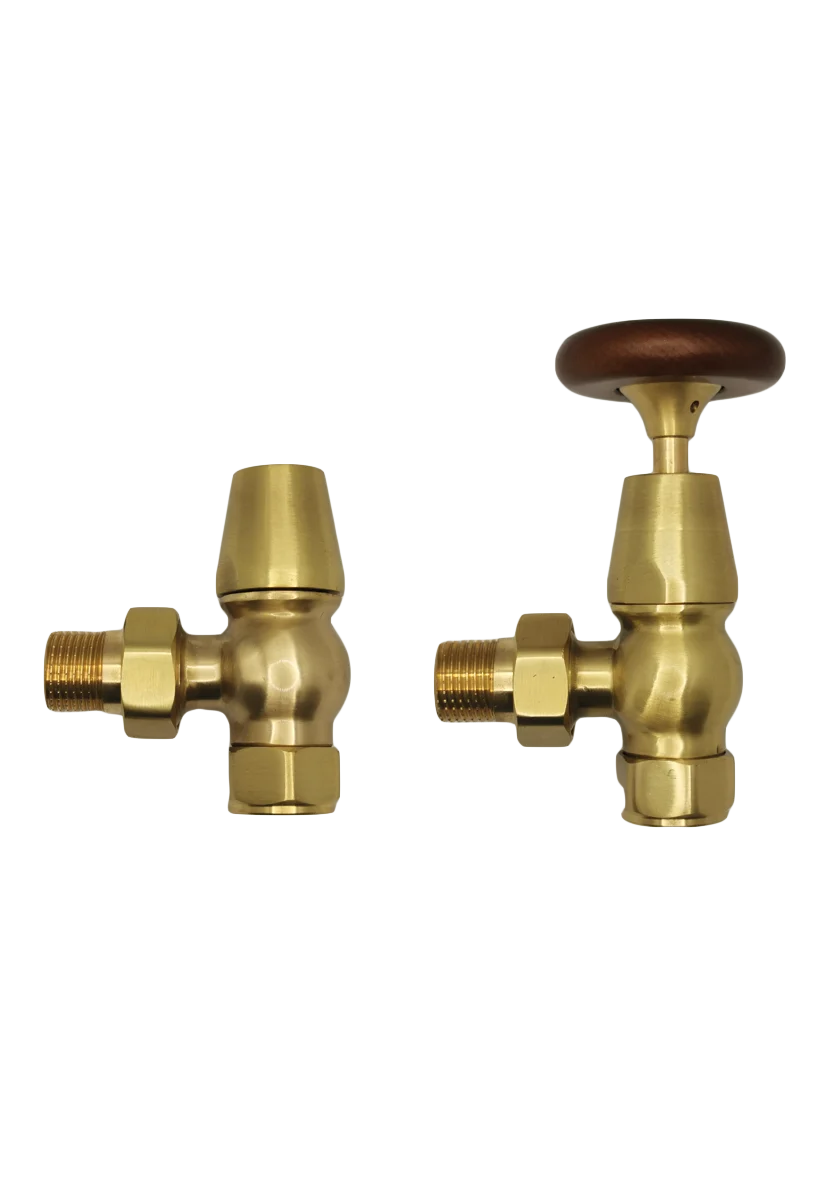 Kartell K-VIT Traditional Angled Radiator Valve - Brass (Pair)