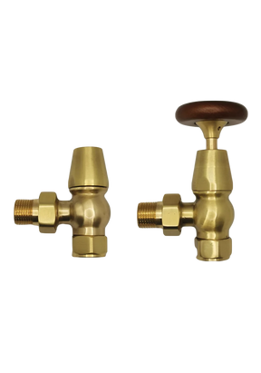 Kartell K-VIT Traditional Angled Radiator Valve - Brass (Pair)