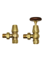 Kartell K-VIT Traditional Angled Radiator Valve - Brass (Pair)