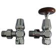 Kartell K-VIT Traditional Manual Radiator Valves Angled in chrome