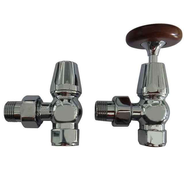 Kartell K-VIT Traditional Angled Radiator Valve - Chrome (Pair)