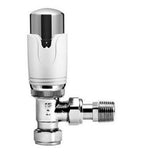 Kartell K-VIT K-Therm Refined Thermostatic Radiator Valve in white & chrome – Angled Valve