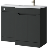 Kartell K-VIT Urban 1100mm L-Shaped Furniture Pack, Right Hand - basin on the right, WC unit on the left - Matt Anthracite