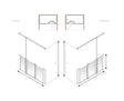 AKW Option UW Half Height Carer Shower Screen Set for Wet Floors