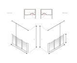 AKW Option UW Half Height Carer Shower Screen Set for Wet Floors
