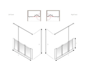 AKW Option UW Half Height Carer Shower Screen Set for Wet Floors